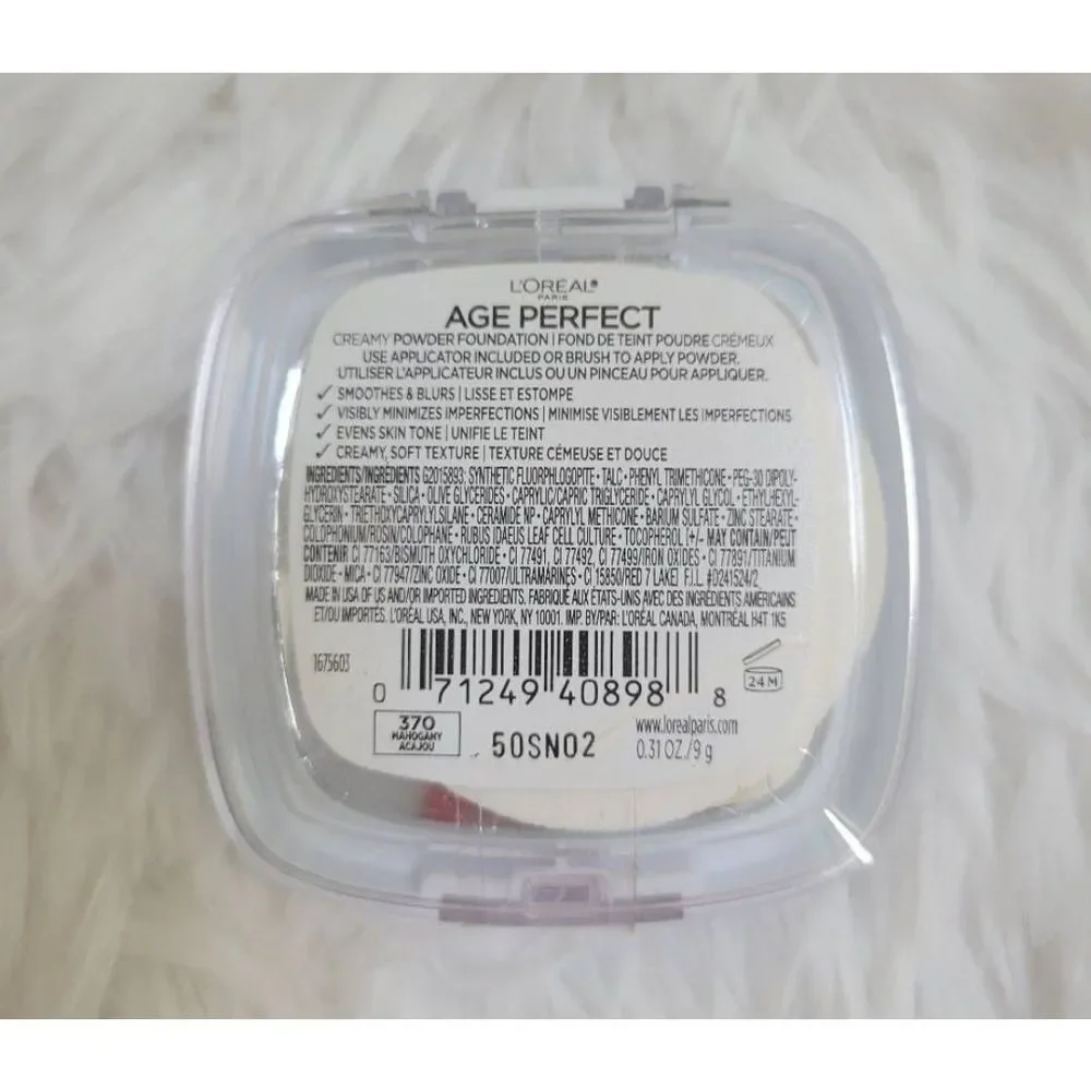 L'Oreal Age Perfect Creamy Powder Foundation w/ Minerals 370 Mahogany New